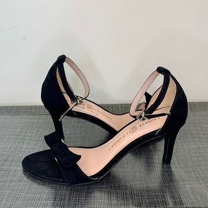 Chinese Laundry black suede bow heels